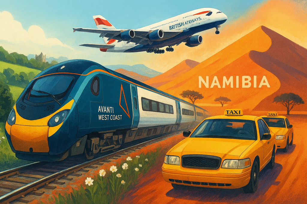 Namibia Days 1-2, Trains, Planes and&nbsp;automobiles